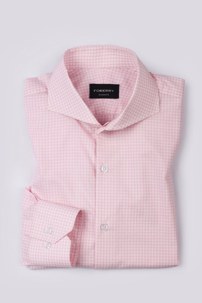 Soft Pink Gingham Shirt - Foberry USA