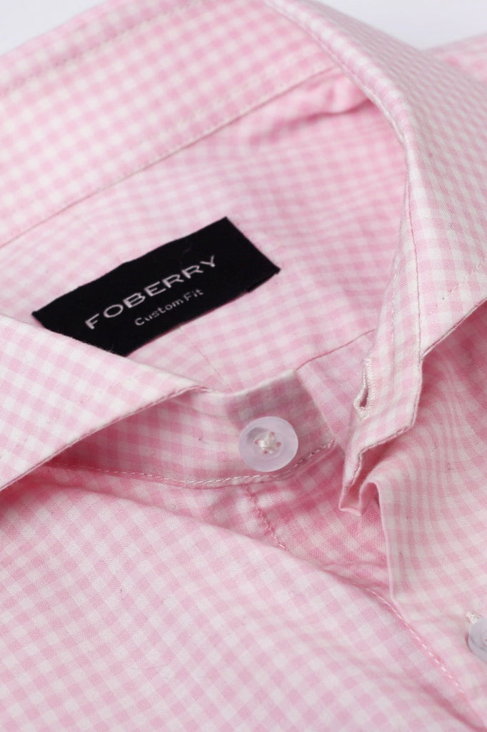 Soft Pink Gingham Shirt - Foberry USA