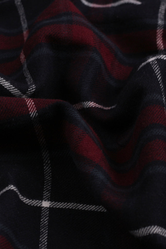 Maroon Blue Tartan Winter Flannel Shirt - Foberry USA