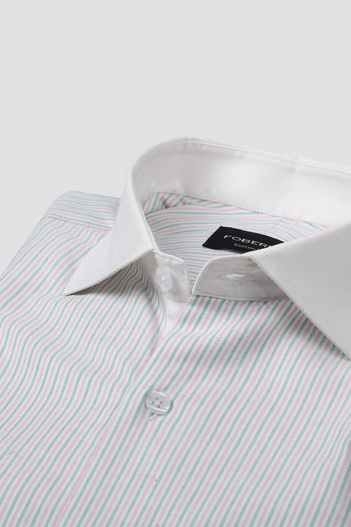 Green Pink Balanced Stripes Shirt