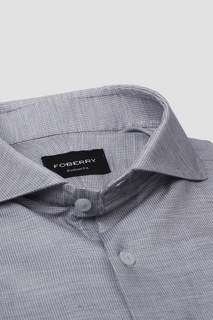 Light Grey Self Structured Shirt