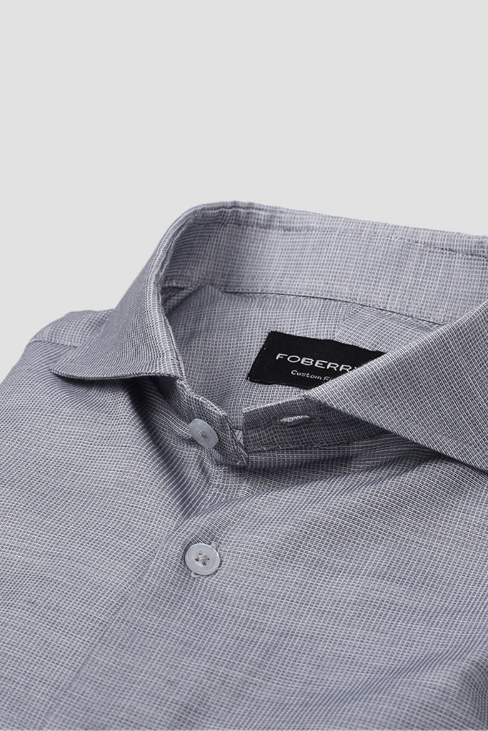 Light Grey Self Structured Shirt