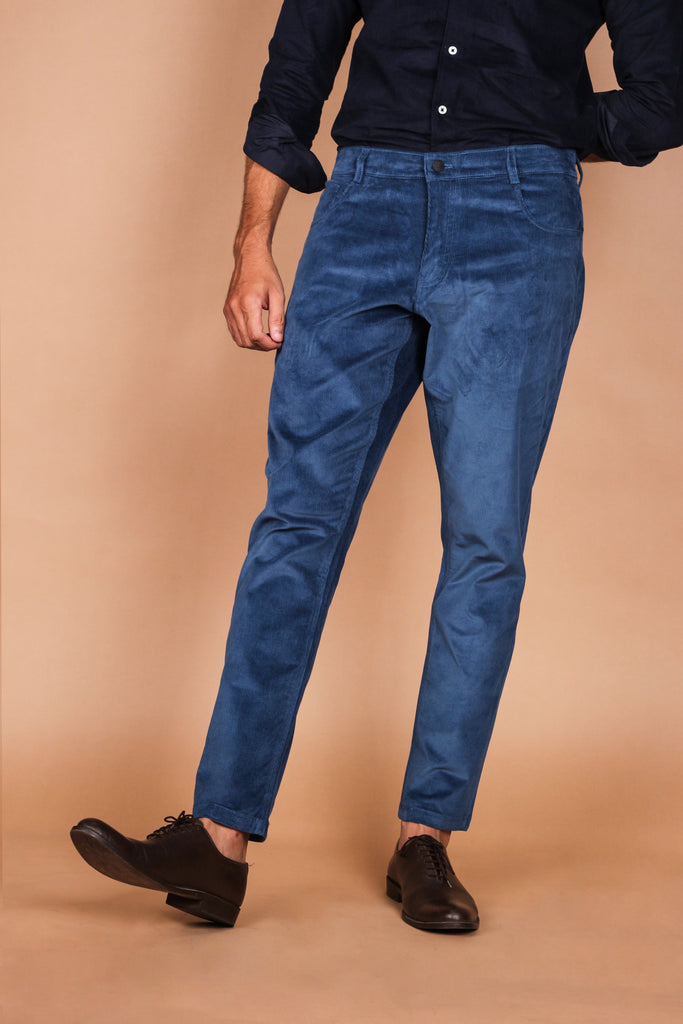 Steel Blue Five Pocket Corduroy Trouser - Foberry USA