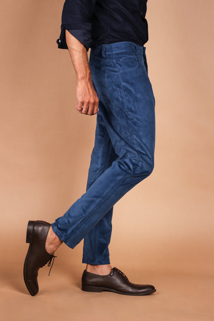 Steel Blue Five Pocket Corduroy Trouser - Foberry USA