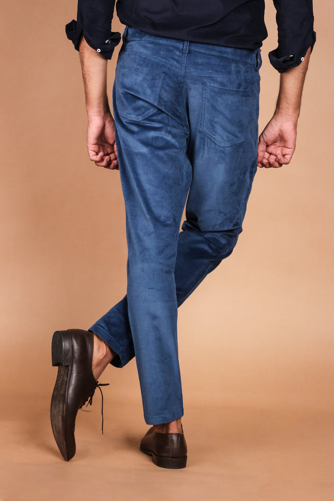Steel Blue Five Pocket Corduroy Trouser - Foberry USA