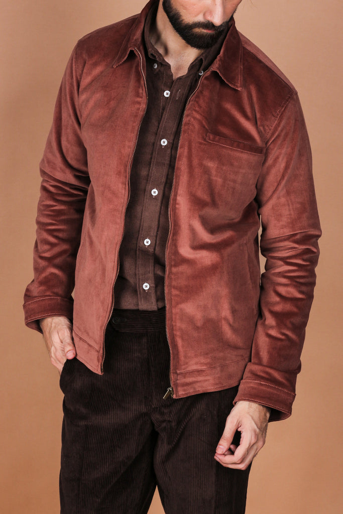 Mountain Brown Corduroy Zipper Jacket - Foberry USA