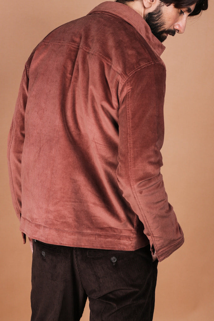 Mountain Brown Corduroy Zipper Jacket - Foberry USA