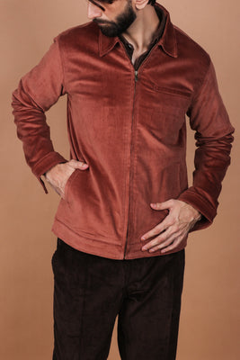 Mountain Brown Corduroy Zipper Jacket - Foberry USA