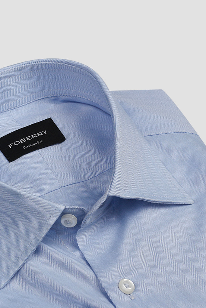 Egyptian Blue Herringbone Shirt