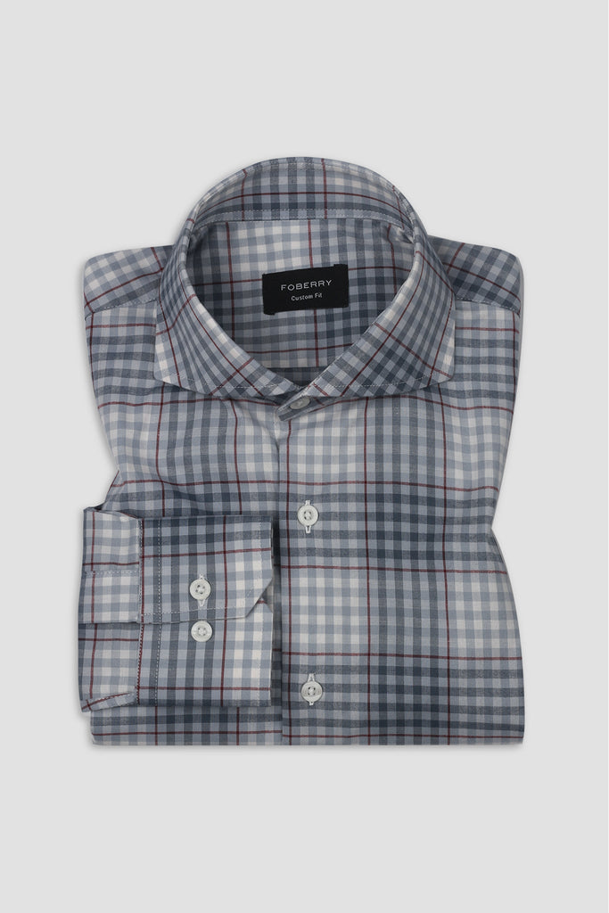 Salt Blue and White Check Shirt - Foberry USA
