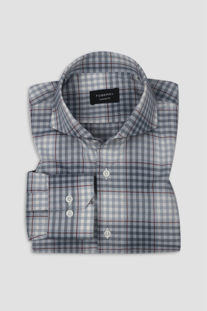 Salt Blue and White Check Shirt - Foberry USA