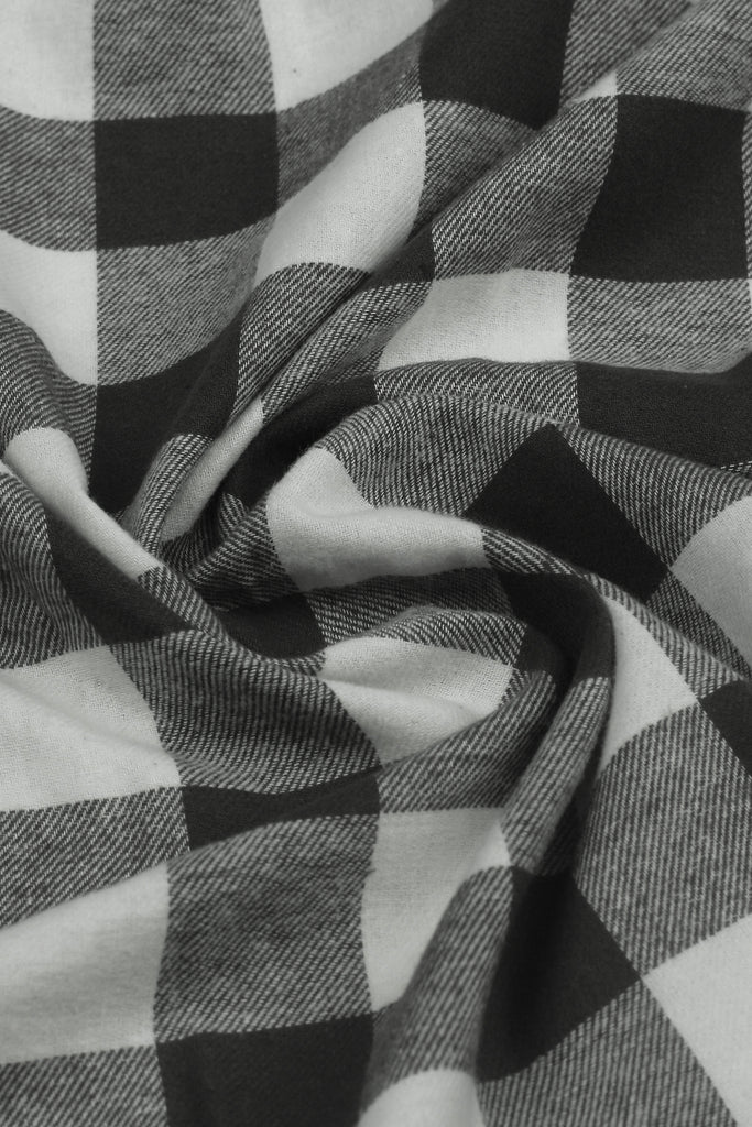 Slate Grey Bold Gingham Flannel - Foberry USA