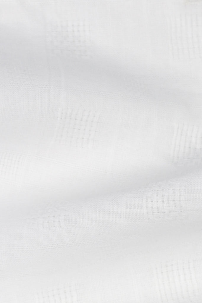 White Linen Patterned Shirt