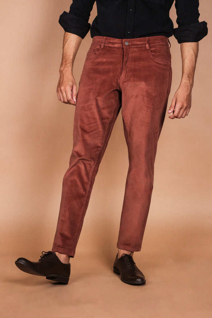 Mountain Brown Five Pocket Corduroy Trouser - Foberry USA