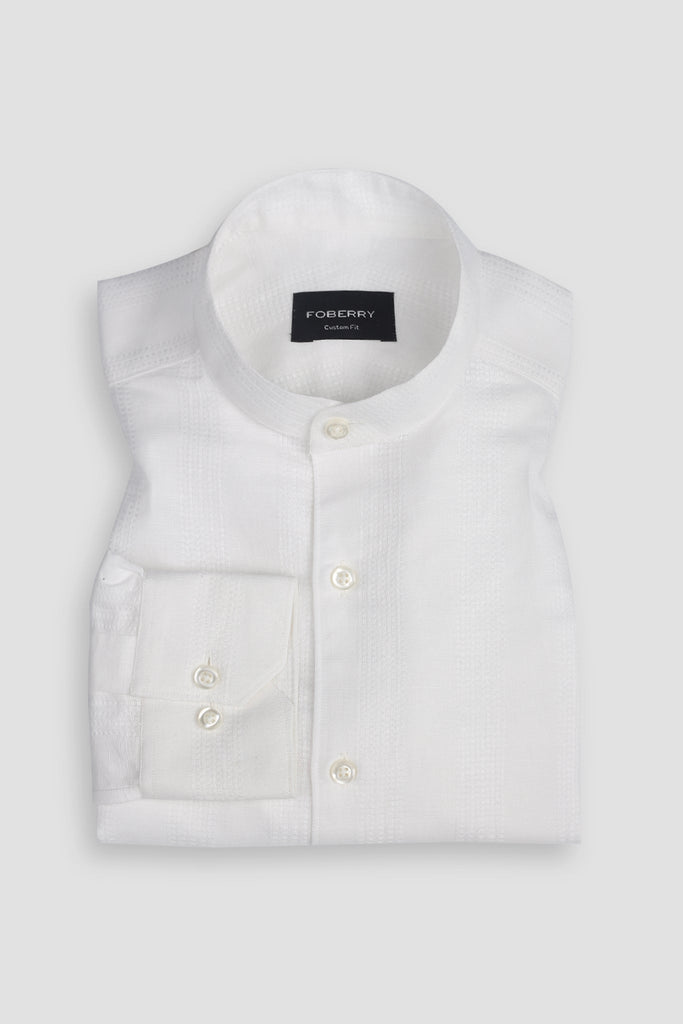 White Structured Linen Shirt
