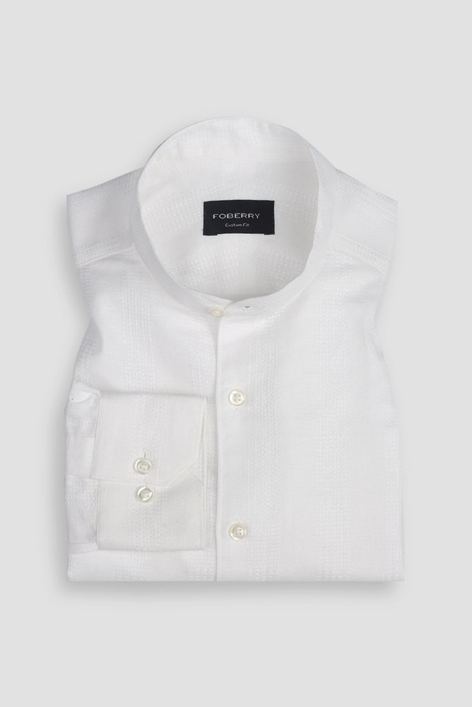 White Structured Linen Shirt