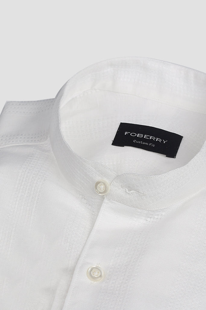 White Structured Linen Shirt