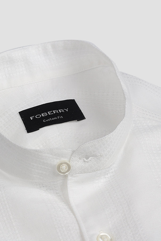 White Structured Linen Shirt