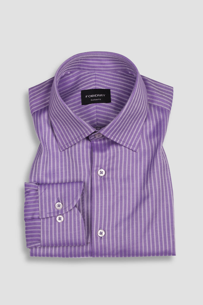 Purple Egyptian Twill Striped Shirt