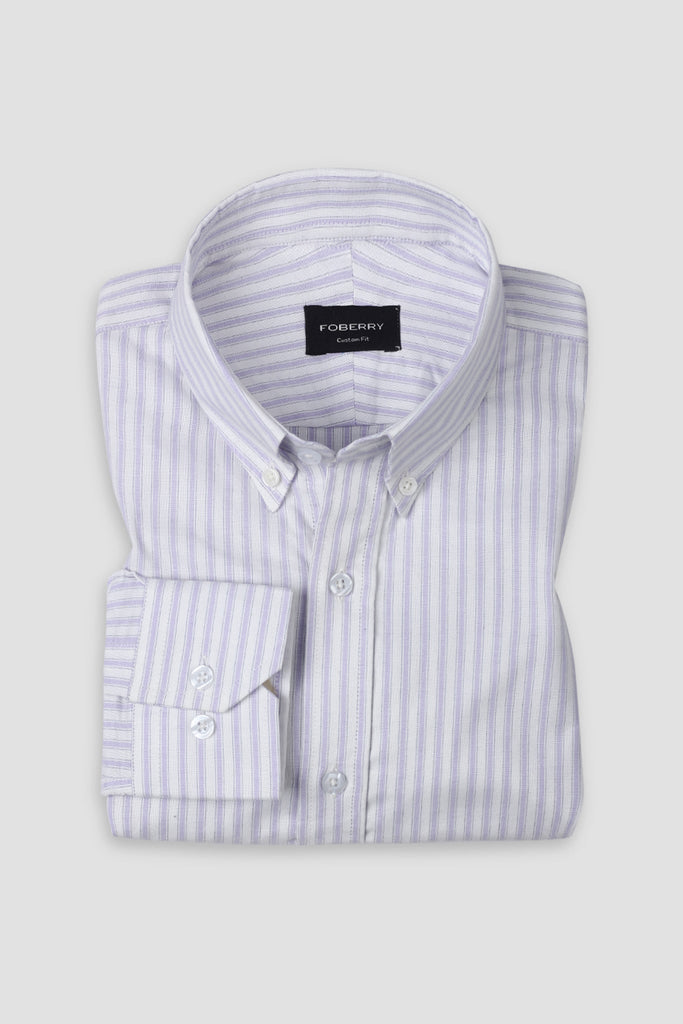 Lilac Oxford Striped Shirt