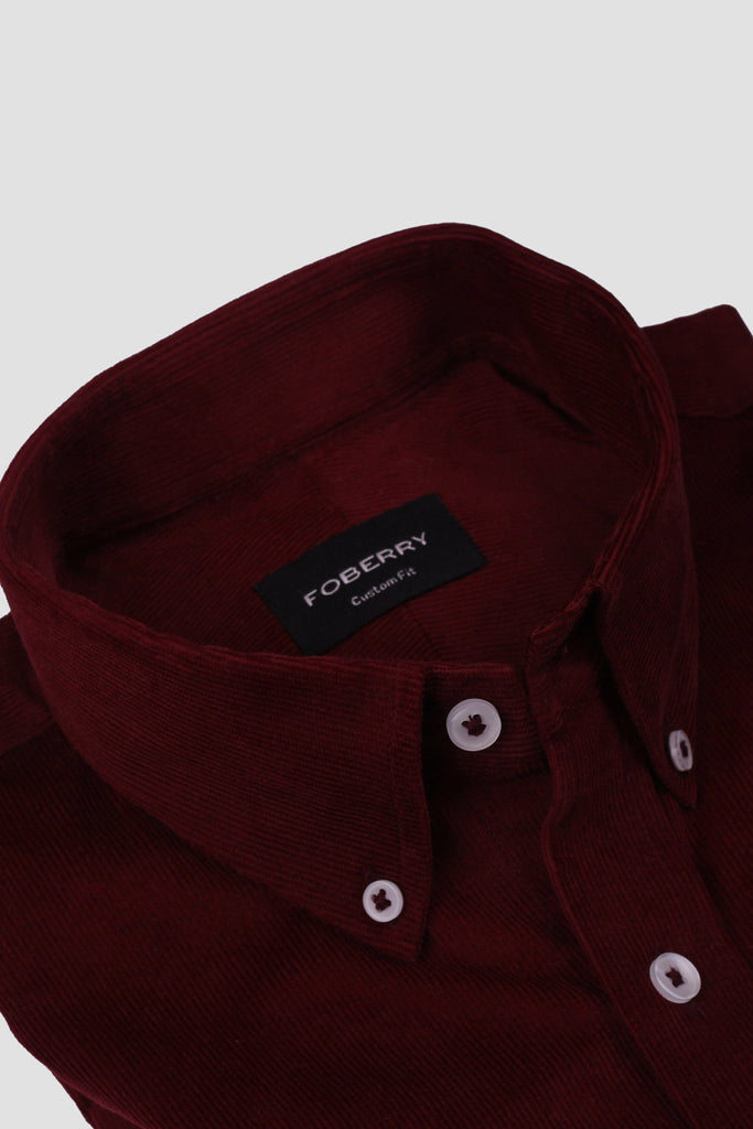 Burgundy Corduroy Shirt - Foberry USA