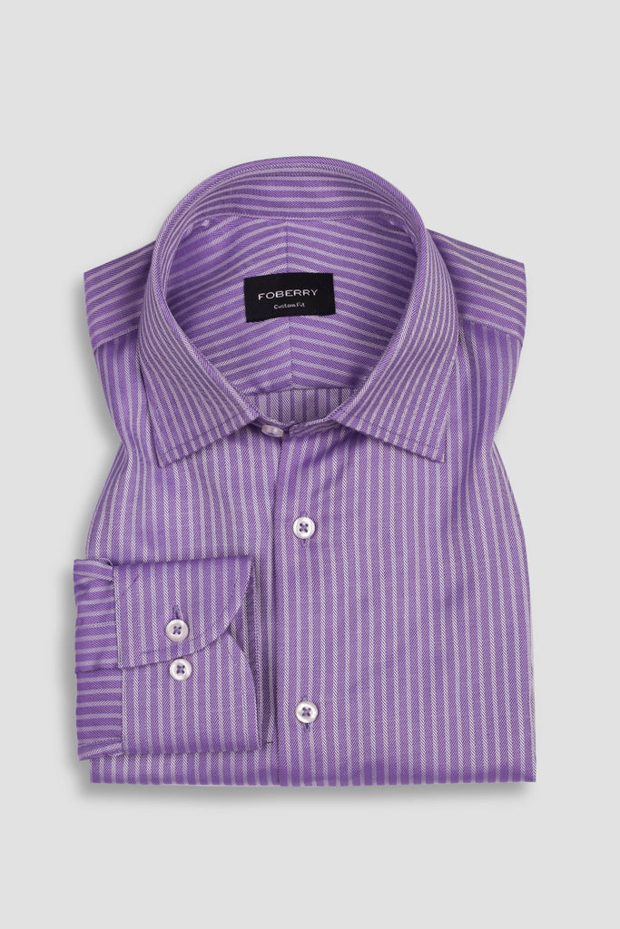Purple Egyptian Twill Striped Shirt