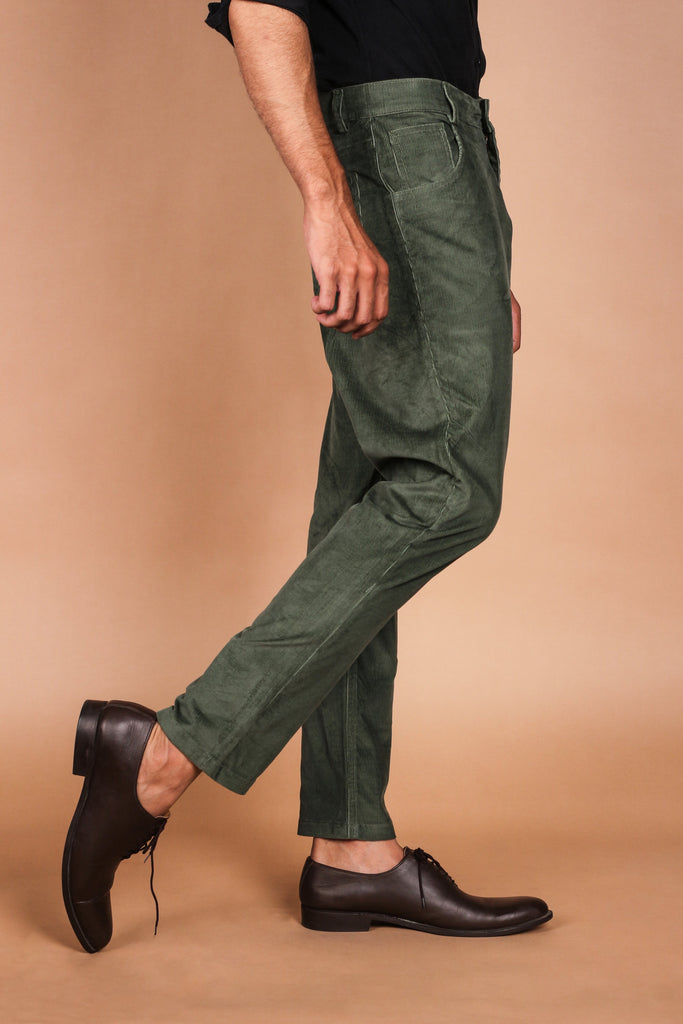 Seaweed Green Five Pocket Corduroy Trouser - Foberry USA