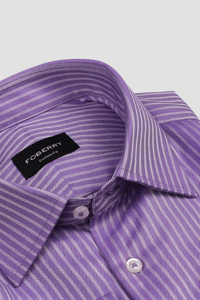 Purple Egyptian Twill Striped Shirt