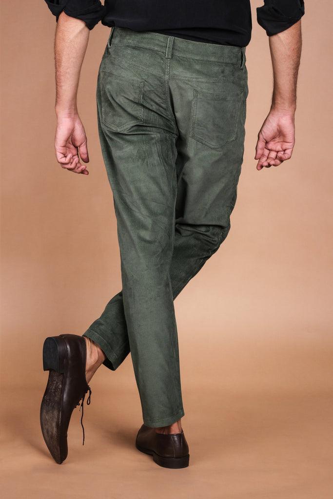 Seaweed Green Five Pocket Corduroy Trouser - Foberry USA