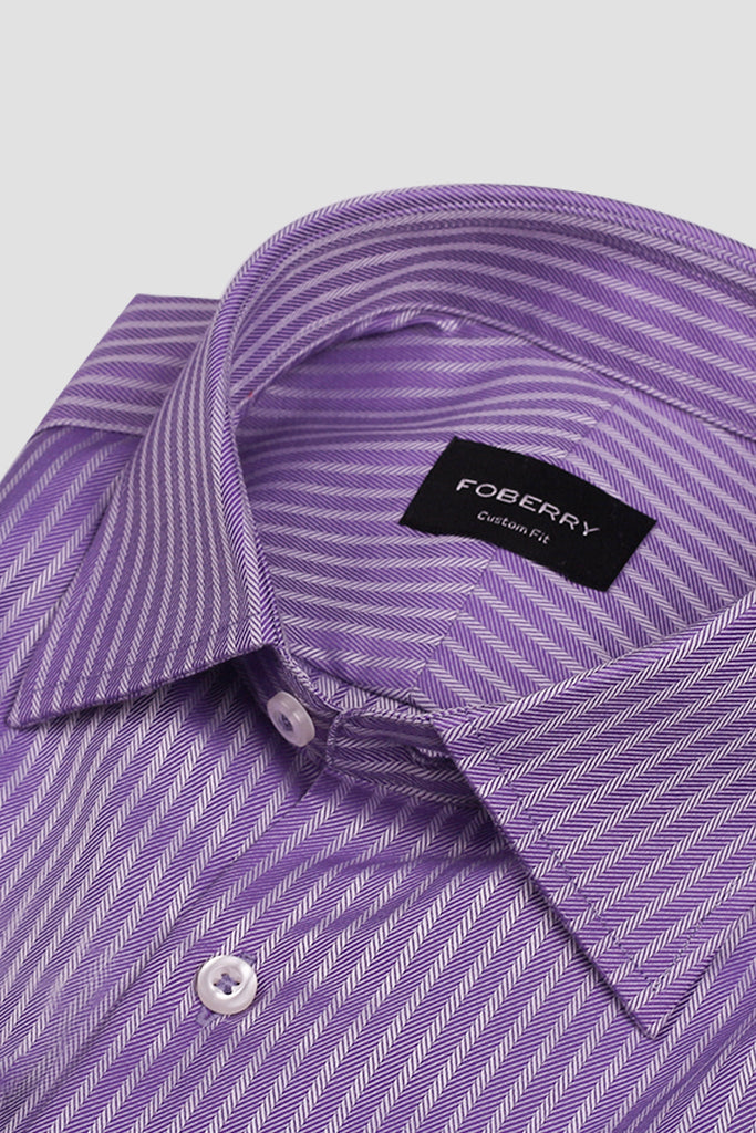 Purple Egyptian Twill Striped Shirt