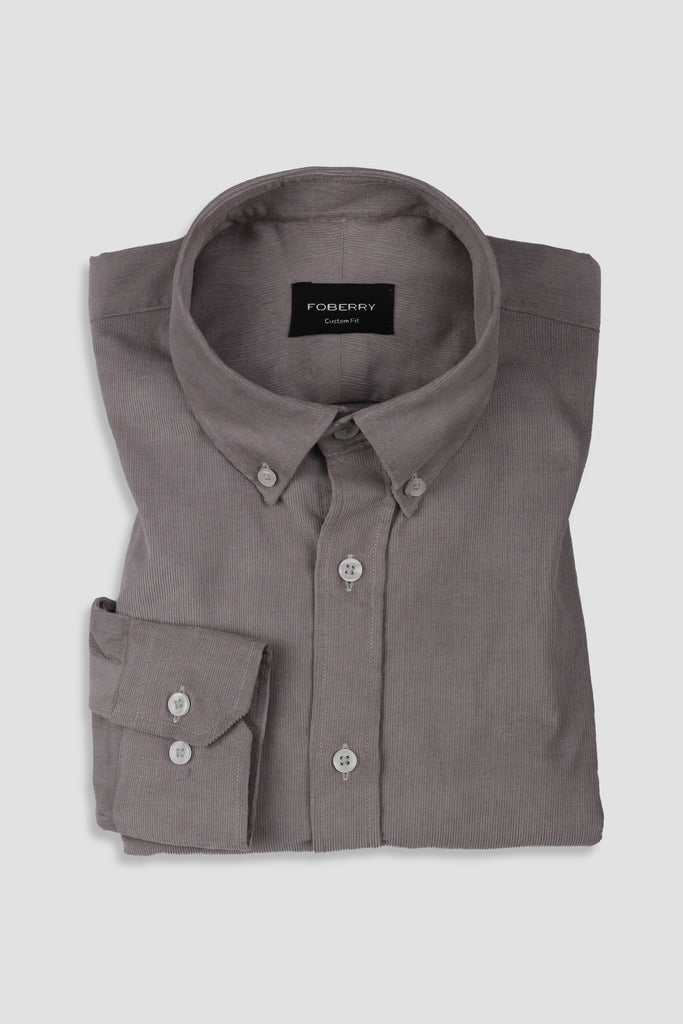 French Grey Corduroy Shirt - Foberry USA