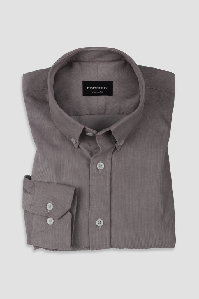 French Grey Corduroy Shirt - Foberry USA