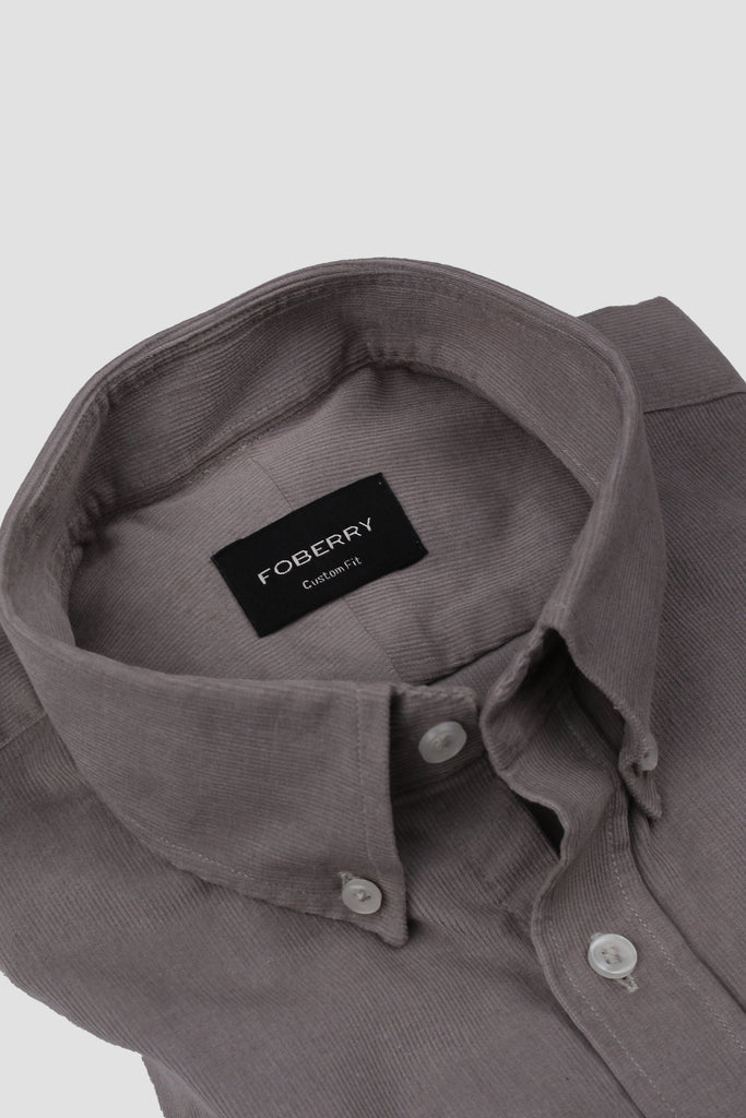 French Grey Corduroy Shirt - Foberry USA