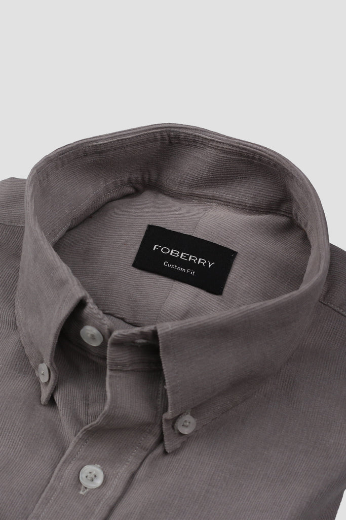 French Grey Corduroy Shirt - Foberry USA