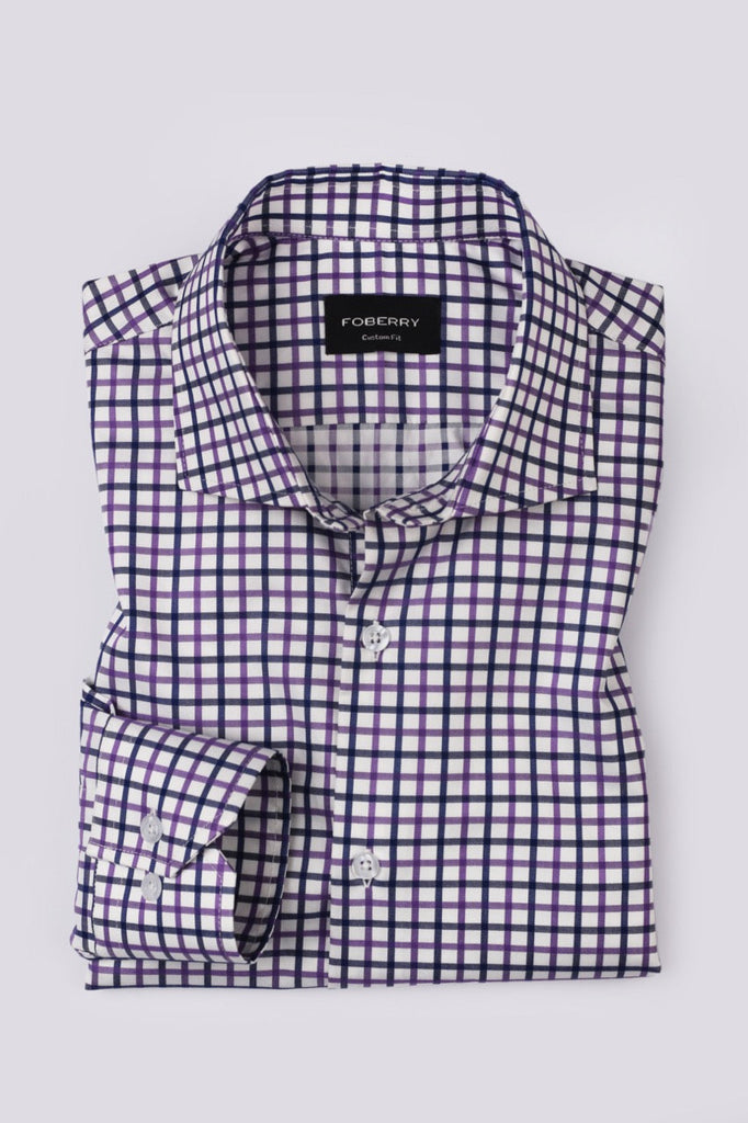 Magenta Box Check Shirt - Foberry USA