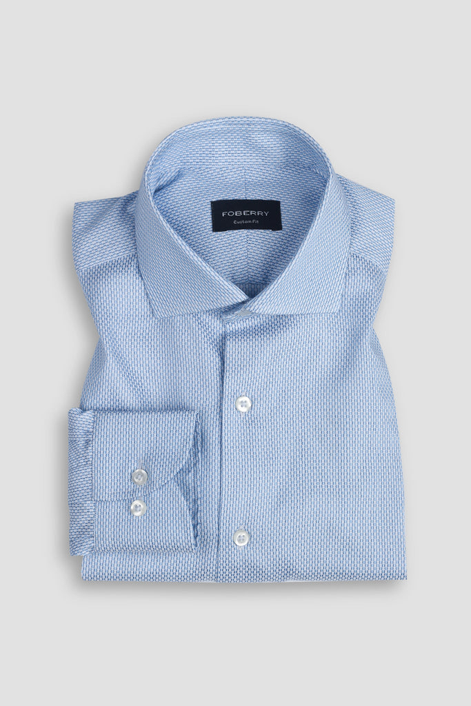 Sky Blue knot Patterned Shirt