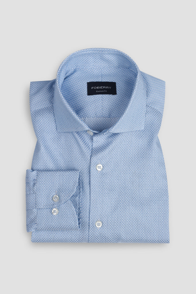 Sky Blue knot Patterned Shirt