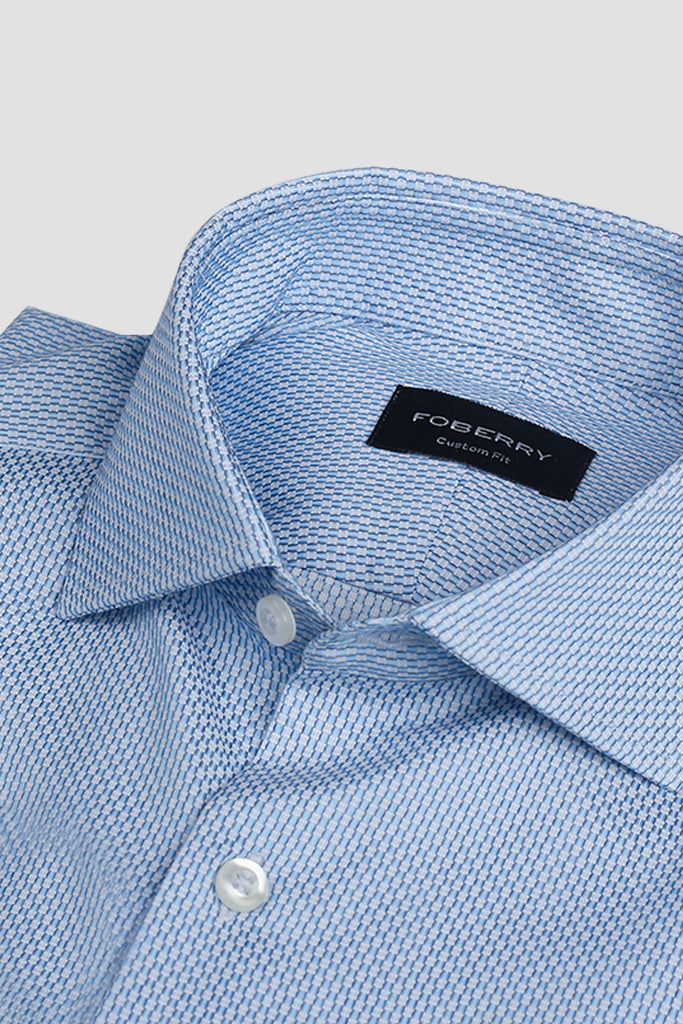 Sky Blue knot Patterned Shirt