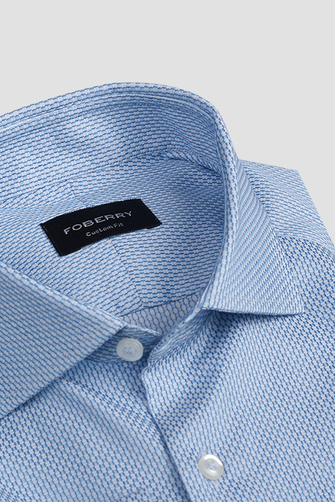 Sky Blue knot Patterned Shirt