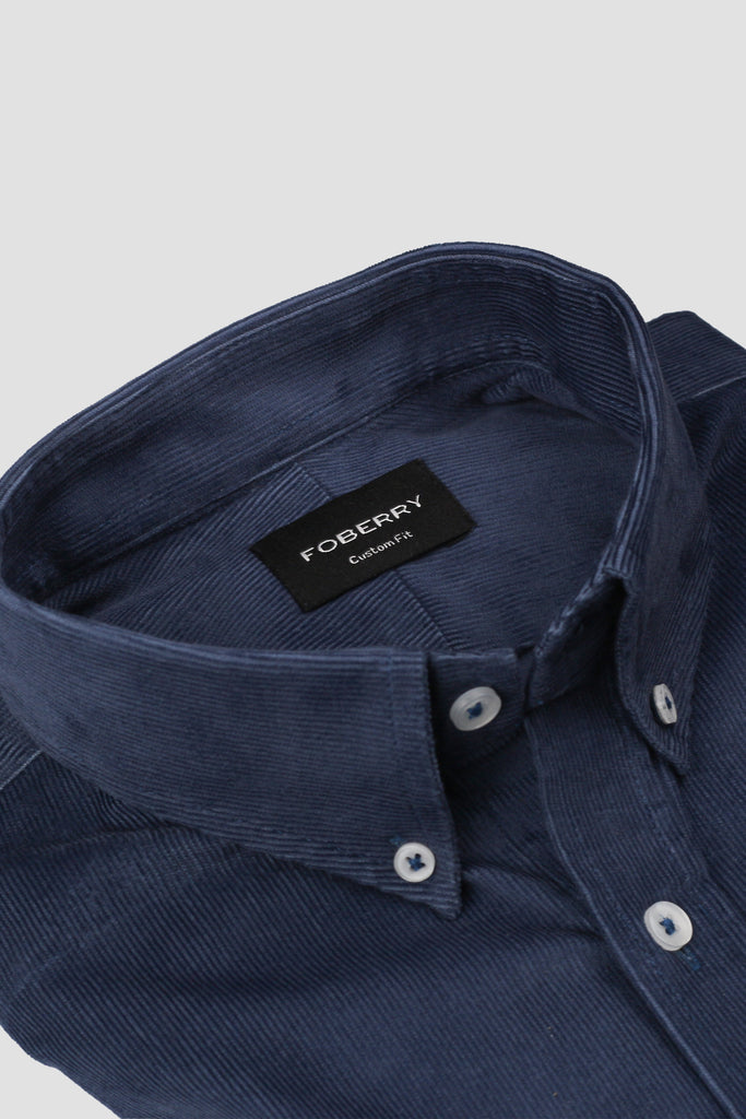 Steel Blue Corduroy Shirt - Foberry USA