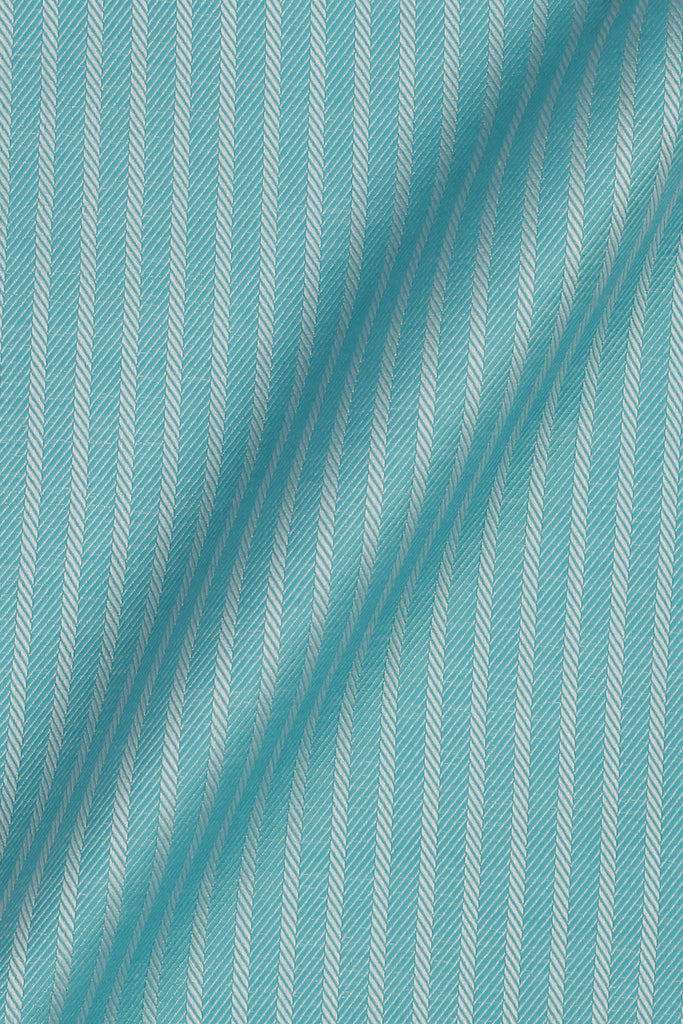 Aqua Blue Egyptian Twill Striped Shirt