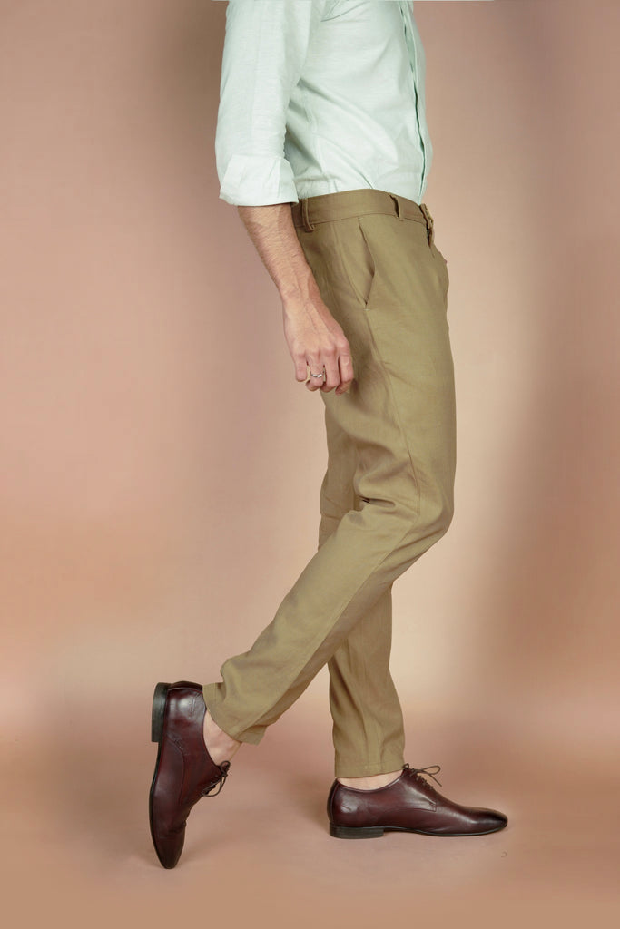 Tan Linen Trousers - Foberry USA