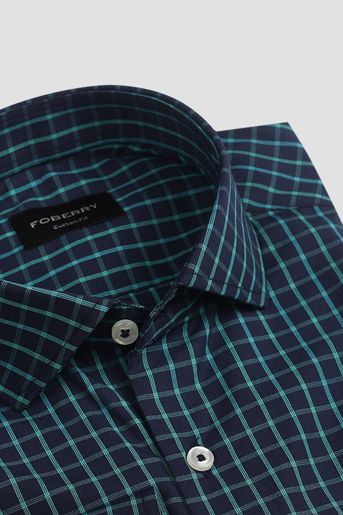 Electric Blue Checkered Shirt