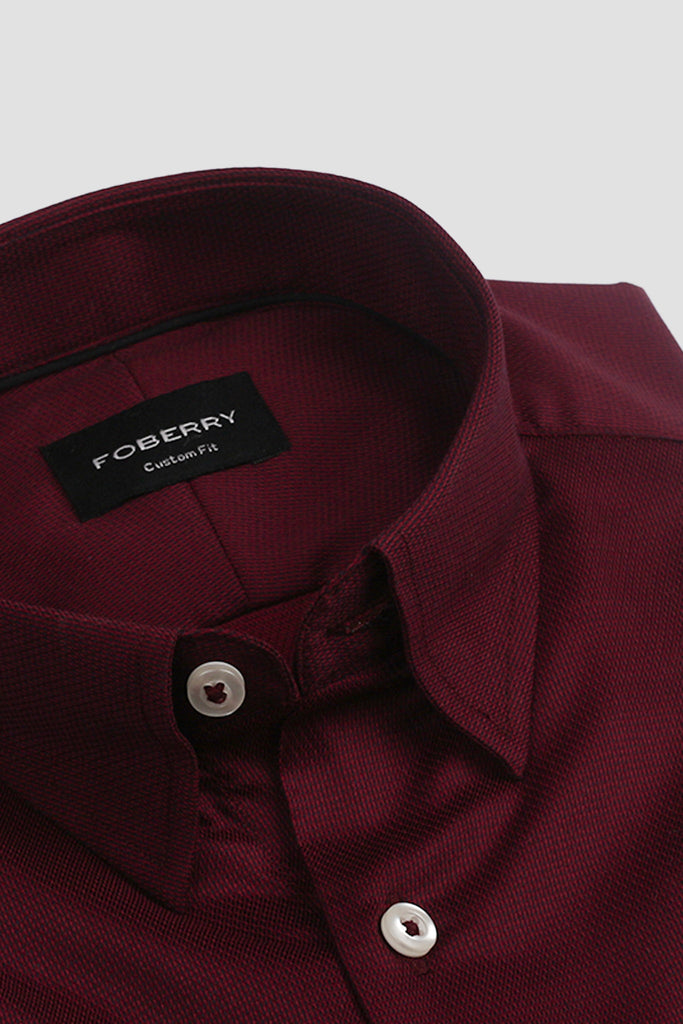 Maroon Egyptian Structured Shirt