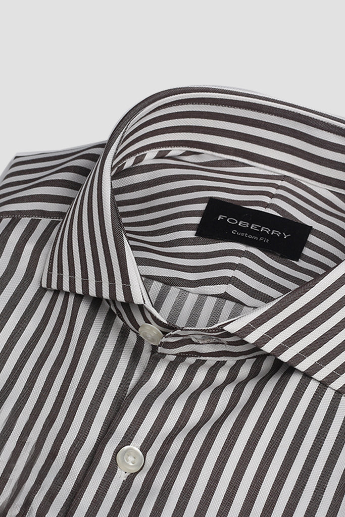 Charcoal Bengal Structured Stripes Shirt