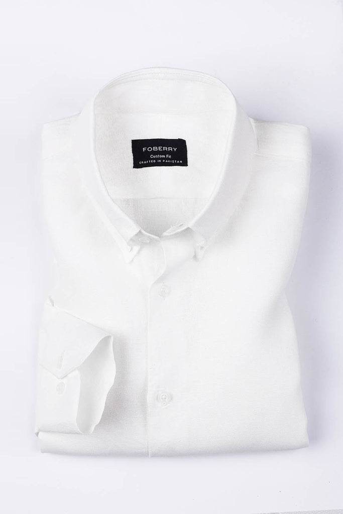 Irish White Linen Shirt - Foberry USA