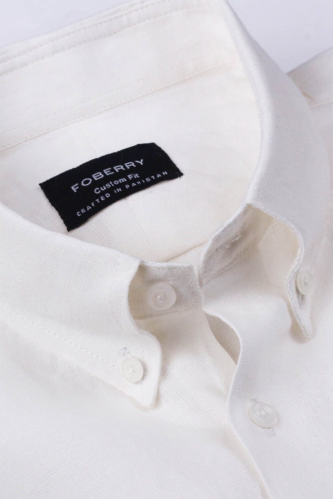 Irish White Linen Shirt - Foberry USA
