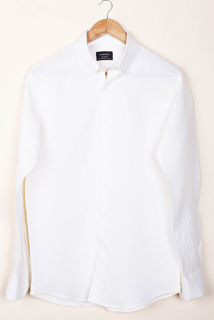 Irish White Linen Shirt - Foberry USA