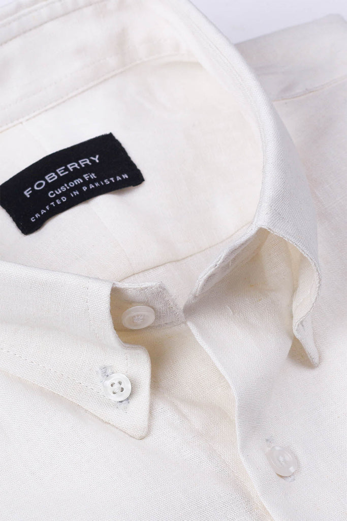 Ivory White  Linen Shirt - Foberry USA