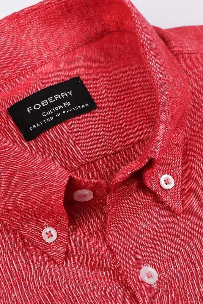 Crimson Linen Shirt - Foberry USA